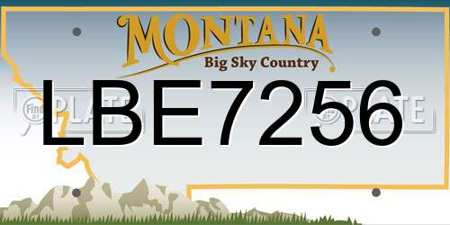 LBE7256 Montana License Plate