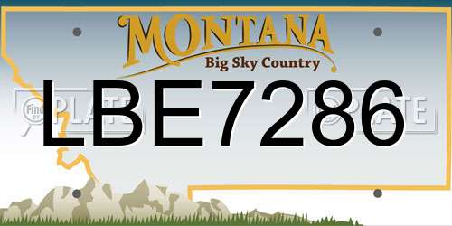 LBE7286 Montana License Plate