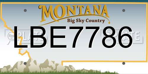 LBE7786 Montana License Plate