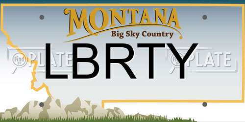 LBRTY Montana License Plate