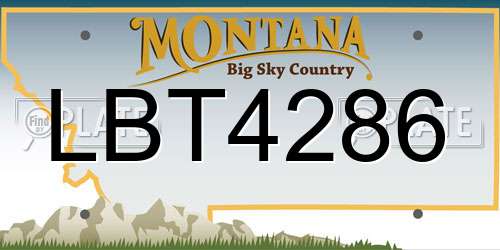 LBT4286 Montana License Plate