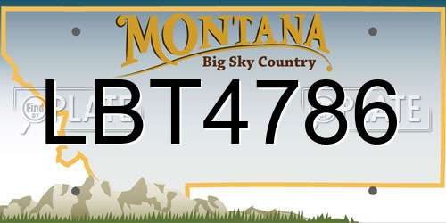 LBT4786 Montana License Plate