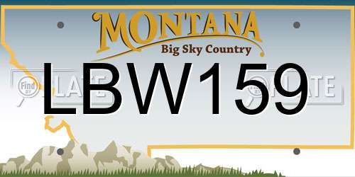 LBW159 Montana License Plate