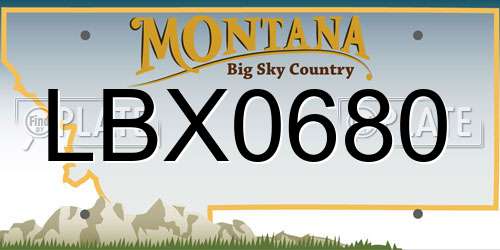 LBX0680 Montana License Plate