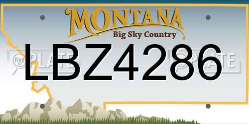 LBZ4286 Montana License Plate