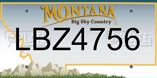 LBZ4756 Montana License Plate
