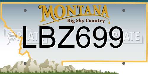 LBZ699 Montana License Plate