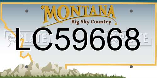 LC59668 Montana License Plate
