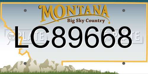 LC89668 Montana License Plate