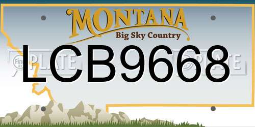 LCB9668 Montana License Plate
