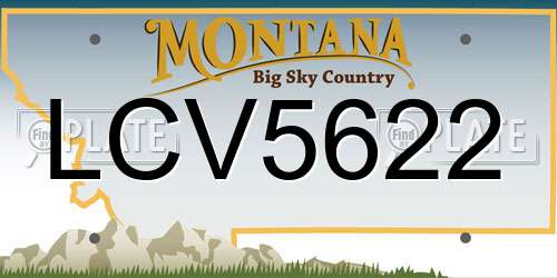 LCV5622 Montana License Plate