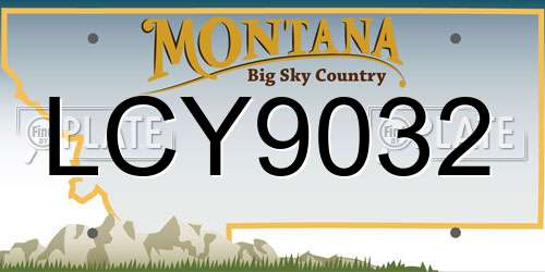 LCY9032 Montana License Plate