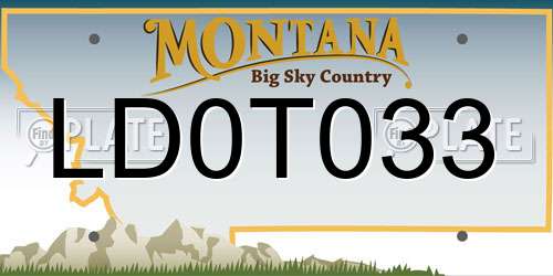 LD0T033 Montana License Plate