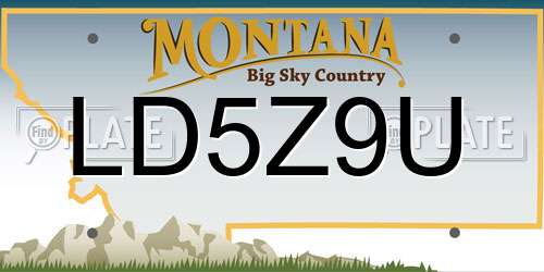 LD5Z9U Montana License Plate