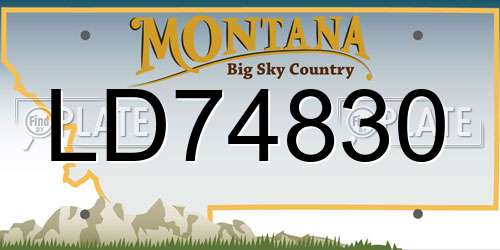 LD74830 Montana License Plate