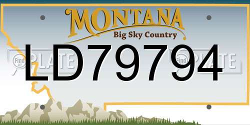 LD79794 Montana License Plate
