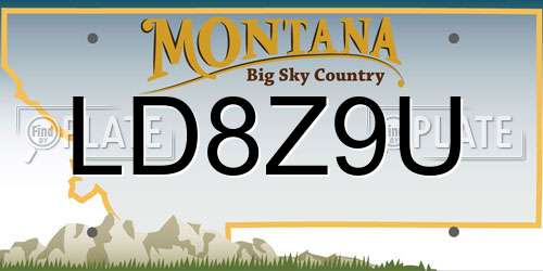 LD8Z9U Montana License Plate