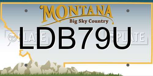 LDB79U Montana License Plate