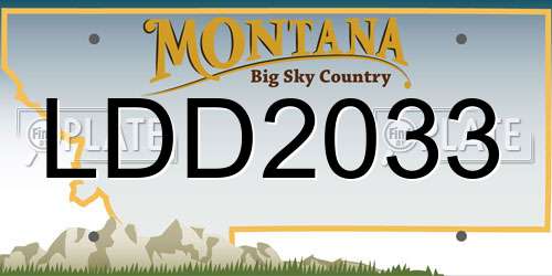 LDD2033 Montana License Plate
