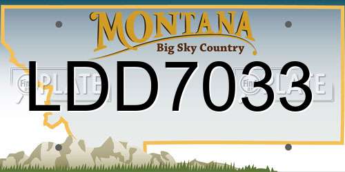 LDD7033 Montana License Plate