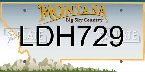 LDH729 Montana License Plate