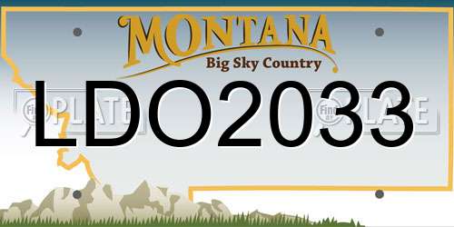 LDO2033 Montana License Plate