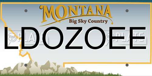 LDOZOEE Montana License Plate
