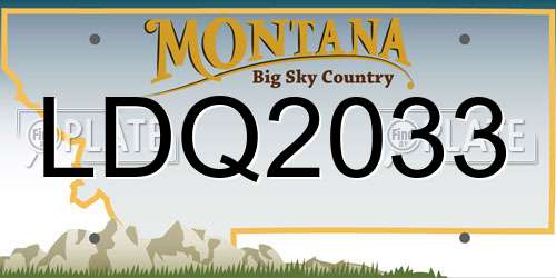 LDQ2033 Montana License Plate
