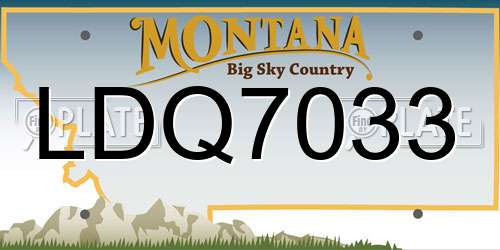 LDQ7033 Montana License Plate