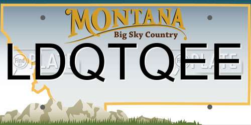 LDQTQEE Montana License Plate