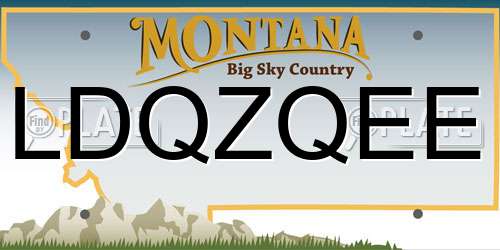 LDQZQEE Montana License Plate
