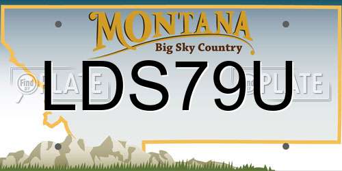 LDS79U Montana License Plate