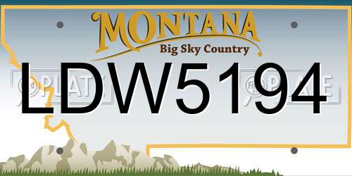 LDW5194 Montana License Plate