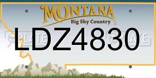 LDZ4830 Montana License Plate