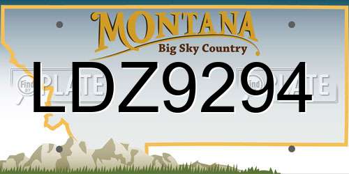 LDZ9294 Montana License Plate