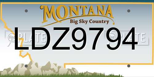 LDZ9794 Montana License Plate