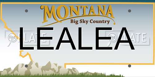 LEALEA Montana License Plate