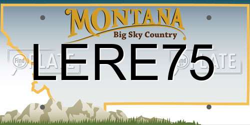 LERE75 Montana License Plate