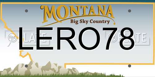 LERO78 Montana License Plate