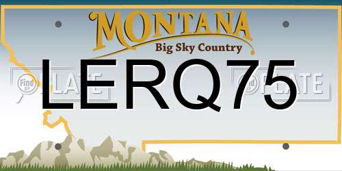 LERQ75 Montana License Plate