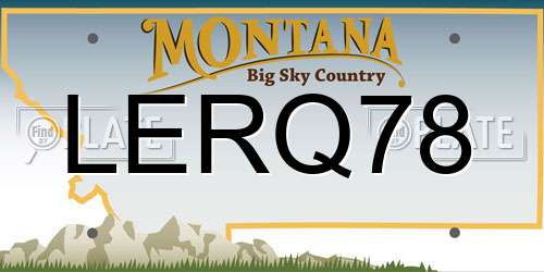 LERQ78 Montana License Plate