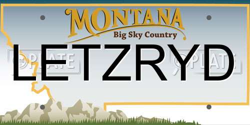 LETZRYD Montana License Plate