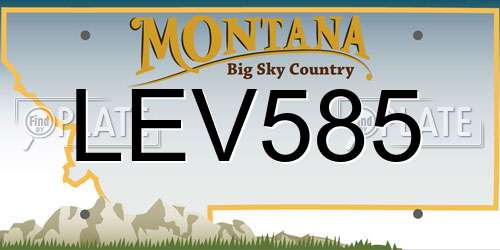 LEV585 Montana License Plate
