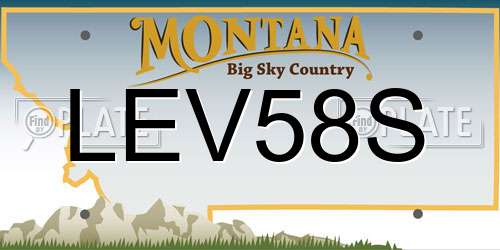 LEV58S Montana License Plate