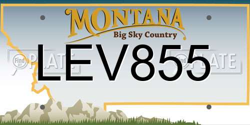 LEV855 Montana License Plate