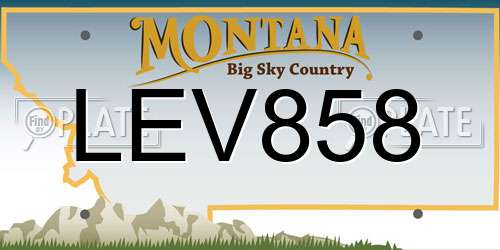 LEV858 Montana License Plate