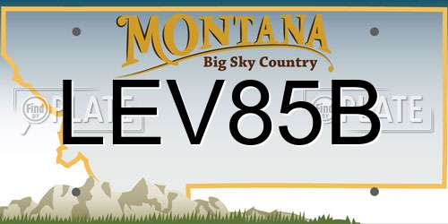 LEV85B Montana License Plate