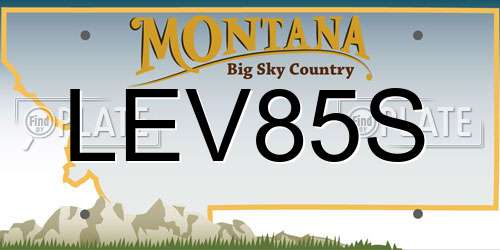 LEV85S Montana License Plate