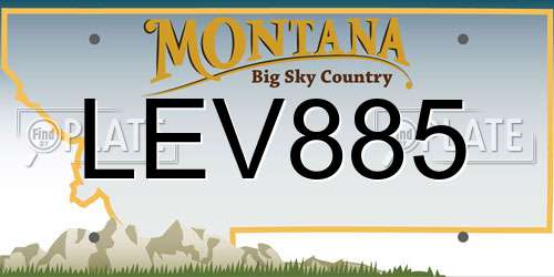 LEV885 Montana License Plate