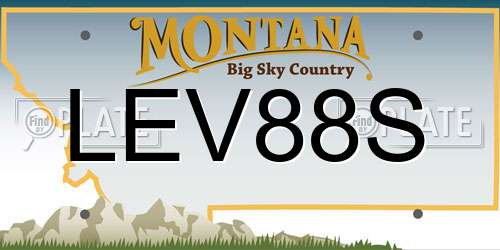 LEV88S Montana License Plate